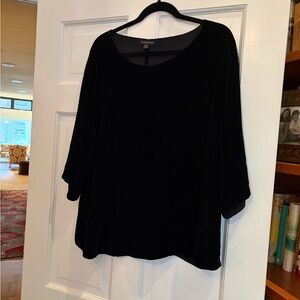 Eileen Fisher Black Velvet top, 1X